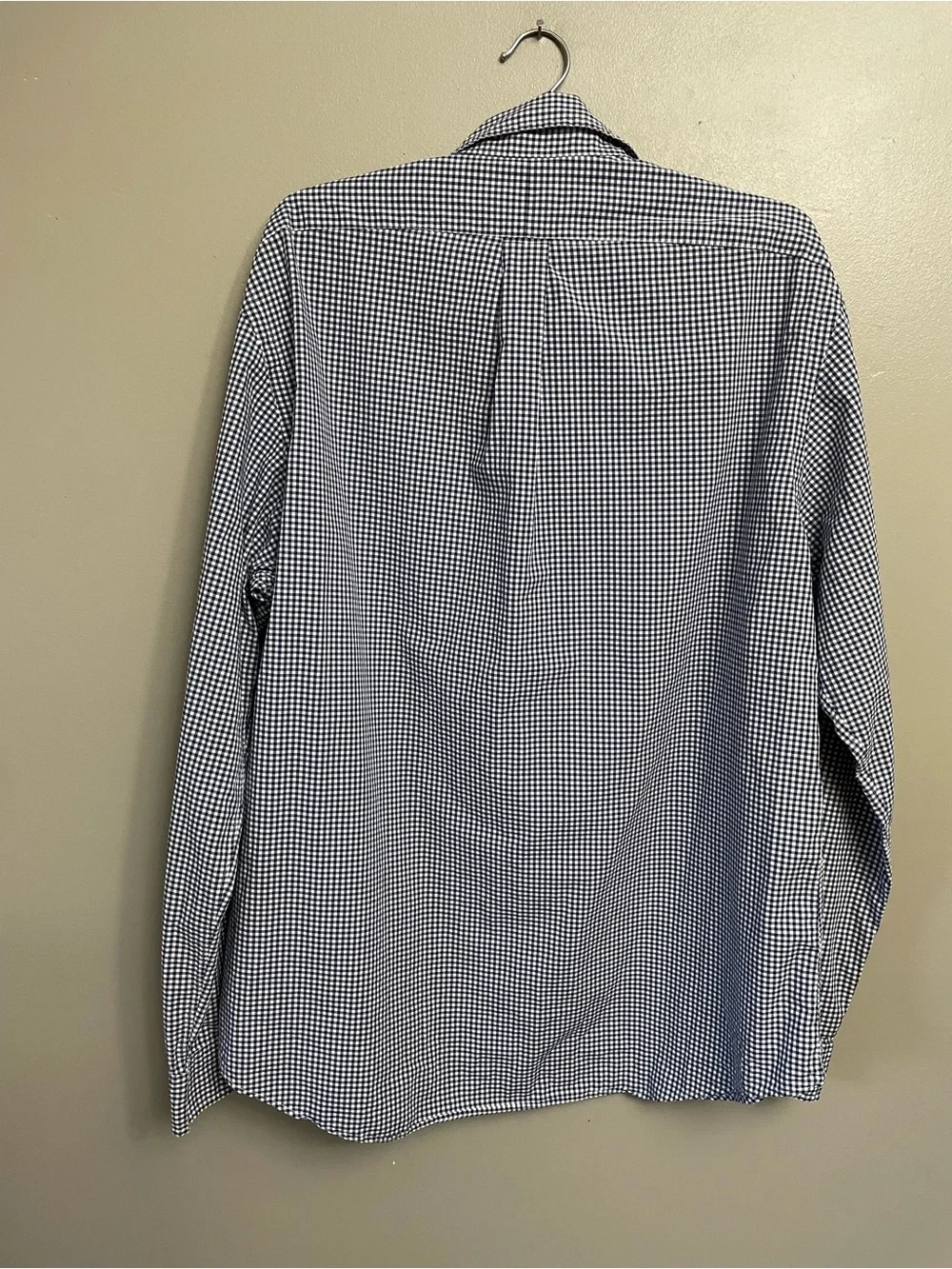 Polo Ralph Lauren Navy & White Gingham pink pony dress shirt XL preppy business